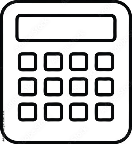 Fototapeta calculator icon on square internet button vector
