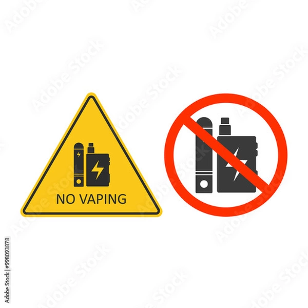 Obraz No vaping sign on white background. Vector illustration.