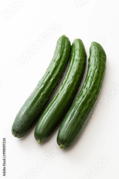 Fototapeta 白背景にきゅうり