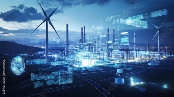 Fototapeta State-of-the-art energy management platform integrates IoT for efficient power usage