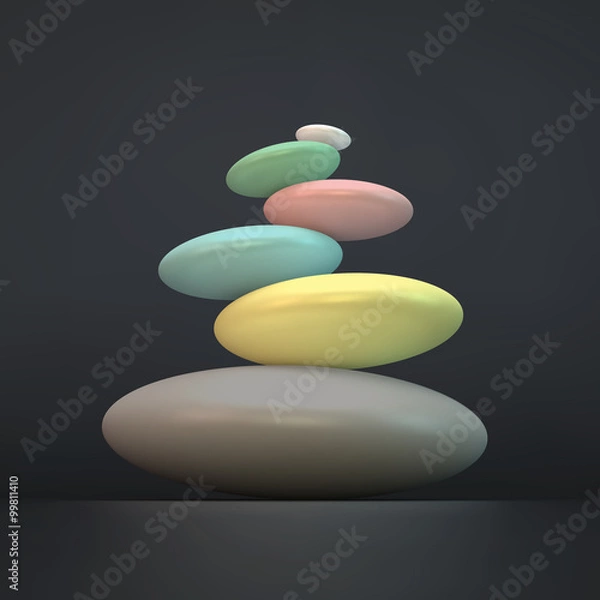 Obraz Spa stones. Vector 3d illustration.