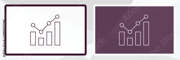 Fototapeta benchmarking outline icon. Linear vector from human resources concept. Thin line white and black benchmarking icon isolated on white and dark background