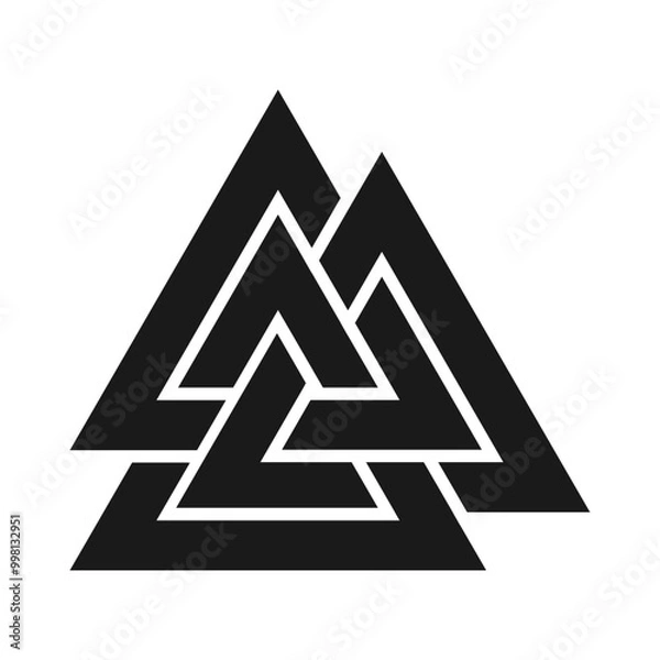 Fototapeta Valknut symbol. Nordic pagan sign. Vector illustration image.
