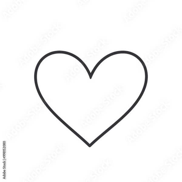 Fototapeta Minimalist Heart: A simple, thin-lined heart outline with a smooth curve, ideal for romantic, love-themed designs.