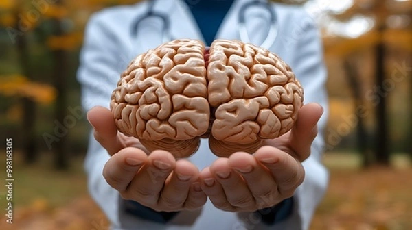 Fototapeta Doctor using artificial intelligence software to predict health outcomes, illustrating role of AI in predictive healthcare