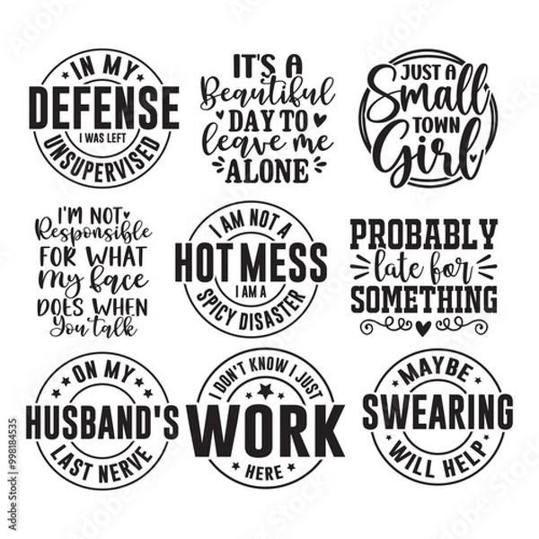 Fototapeta 9 Funny Quotes SVG Bundle