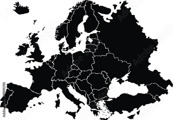 Obraz map of continent