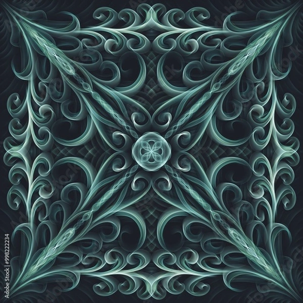 Obraz Blue abstract background with flowers