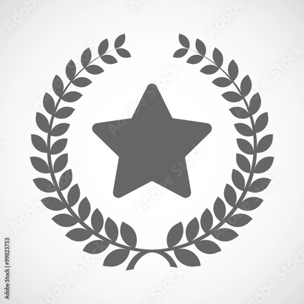 Obraz Isolated laurel wreath icon with a star
