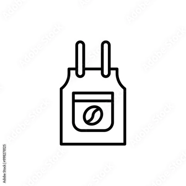Fototapeta Barista apron outline icons, minimalist vector illustration ,simple transparent graphic element .Isolated on white background