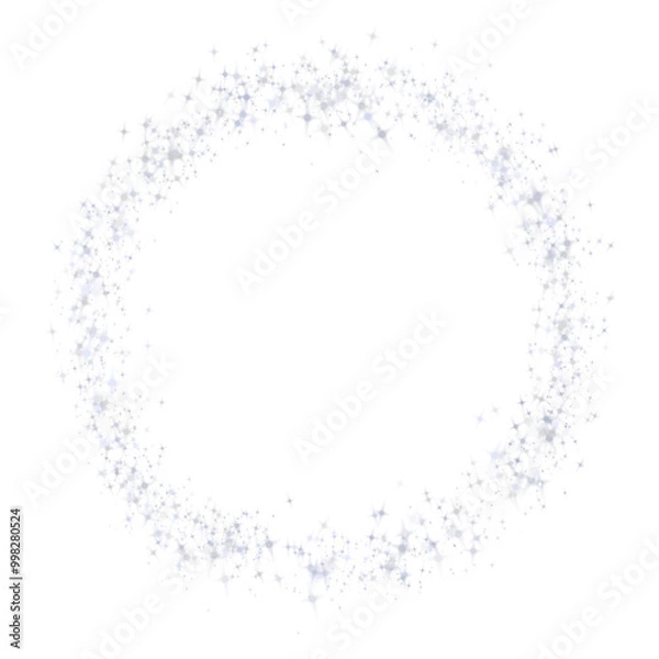 Fototapeta Round Silver Color Glitter Sparkle Border Frame