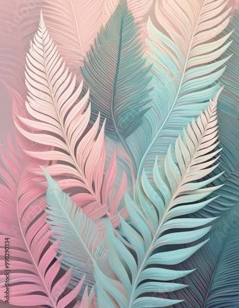 Obraz Pastel pink and blue leaves