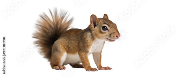 Fototapeta Squirrel depicted as an isolated transparent PNG image