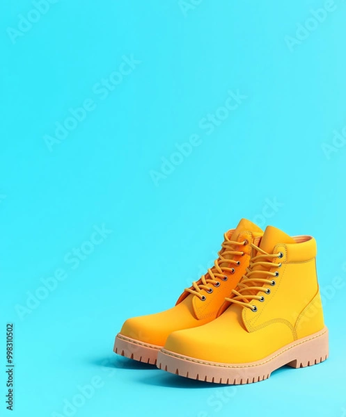 Obraz Bright Yellow Boots, Rugged Durability with a Bold Modern Look