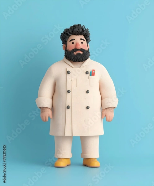 Obraz Friendly Cartoon Character with Exaggerated Features and Bright Attire