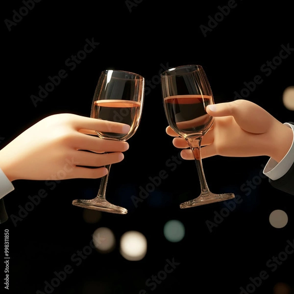 Obraz Celebratory Toast with Wine Glasses