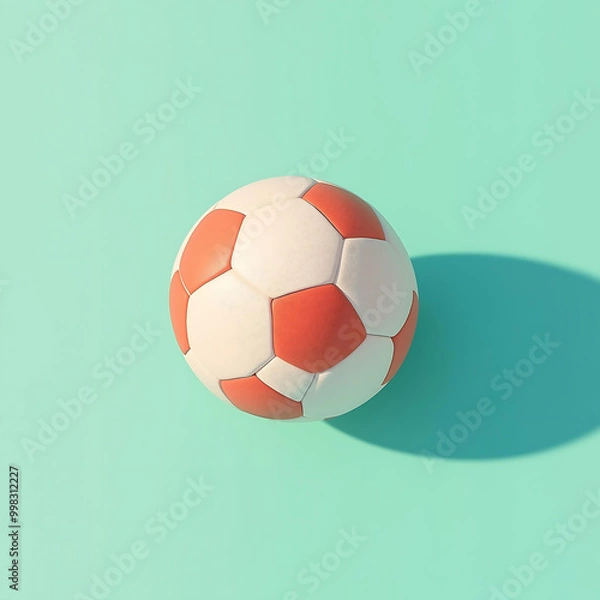 Obraz Soccer Ball with Pattern on Light color Background