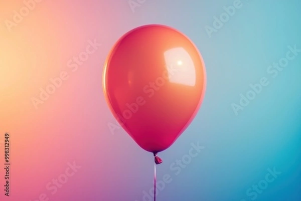 Obraz Vibrant orange balloon against a colorful gradient background