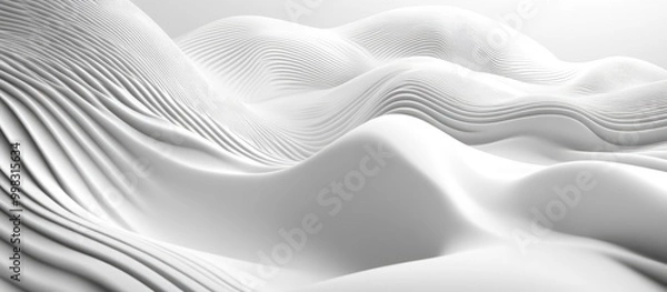 Fototapeta 3D illustration of abstract white lines on a poster