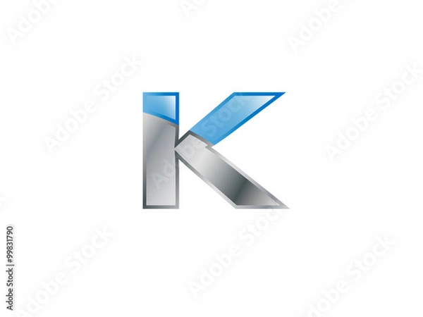 Fototapeta Glossy Metal Letters Blue Sky Colored