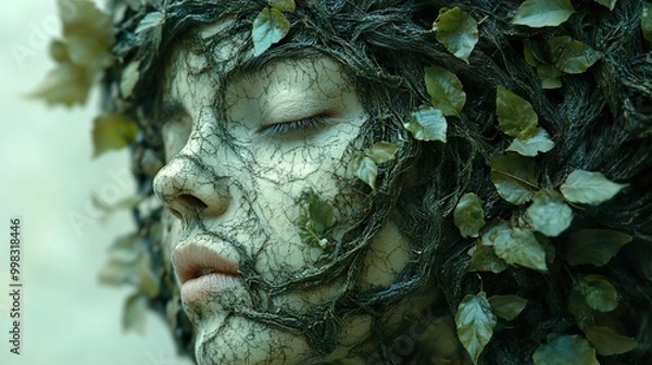 Obraz Woman Transformed into Nature: A Surreal Portrait