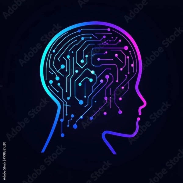 Fototapeta Creative AI logo featuring futuristic design elements and styles