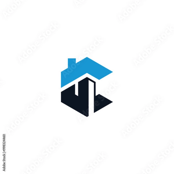 Fototapeta initial C house logo design vector, letter C logo design vector for construction, home, real estate, building, property