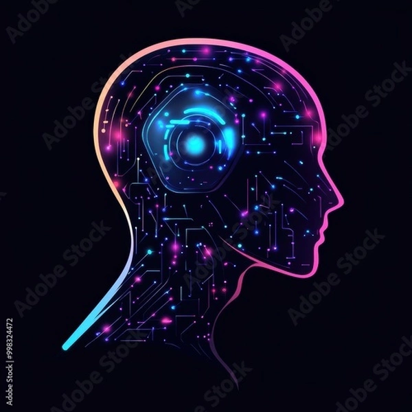 Fototapeta Dynamic Logo Capturing Excitement Of AI Innovations