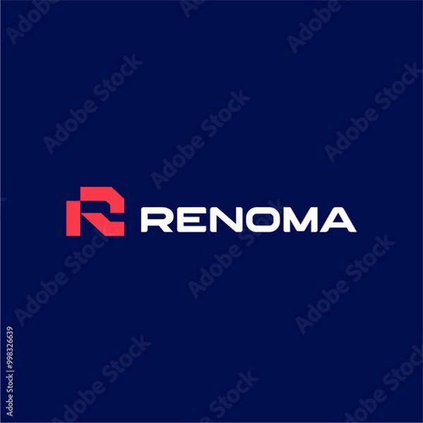 Fototapeta letter R logo design vector, initial R idea vector logo design, letter R logo design minimalist