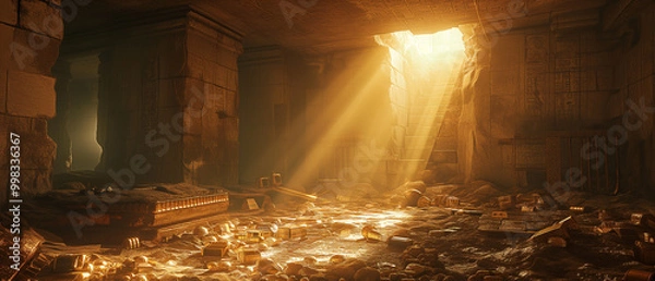 Obraz Ancient tomb full of gold trasure