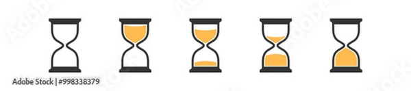 Fototapeta Hourglass icon set. Sand watch and sandglass, timer and watch symbol. Vector isolated