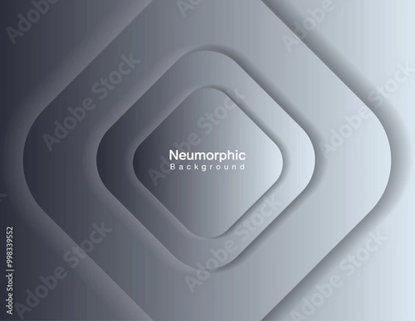 Obraz Neumorphic Backgrounds and Backdrops white tone oval pattern Layered, minimal style background, technology illustration, modern and business, template and banner composition for products.