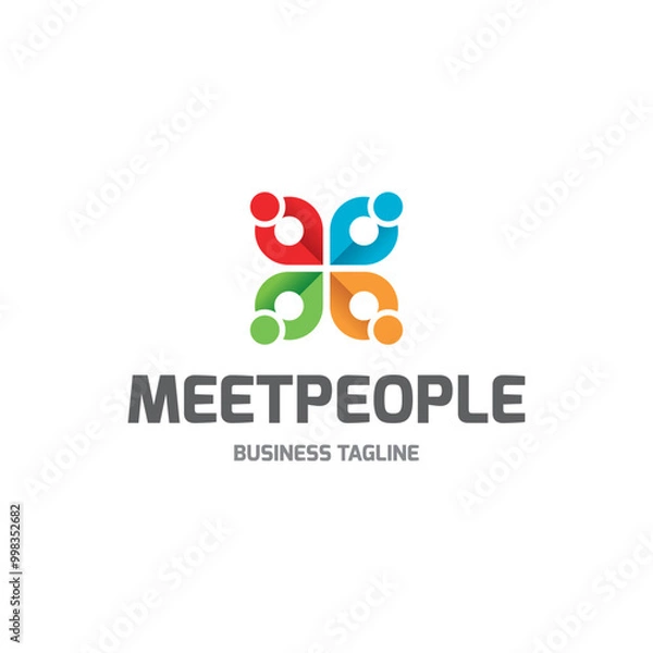 Obraz meet people point logo vector