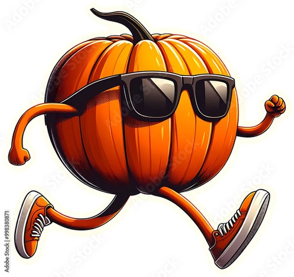 Obraz Pumpkin running away