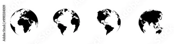 Obraz Earth globe icons with a different continents