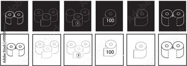 Fototapeta toilet paper icon set