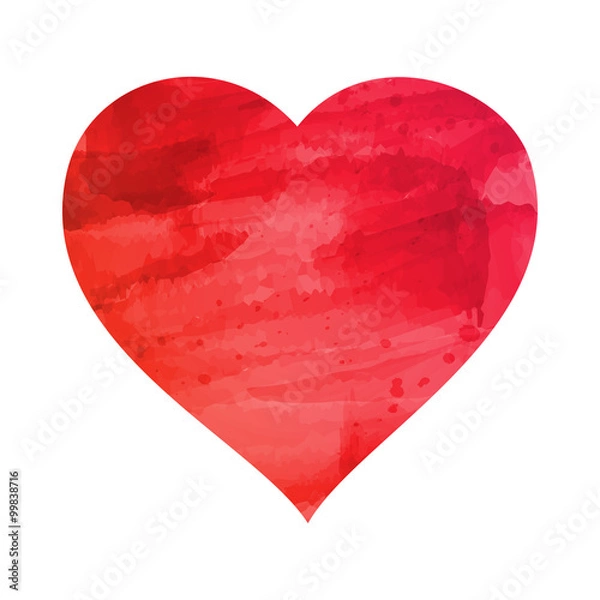 Obraz serce akwarela wektor