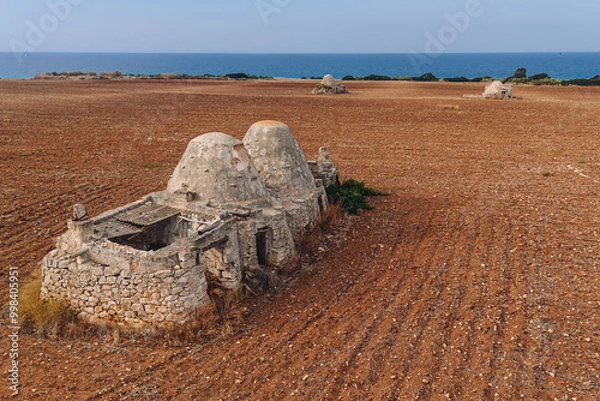 Obraz Old trulli houses near the coastline in Puglia