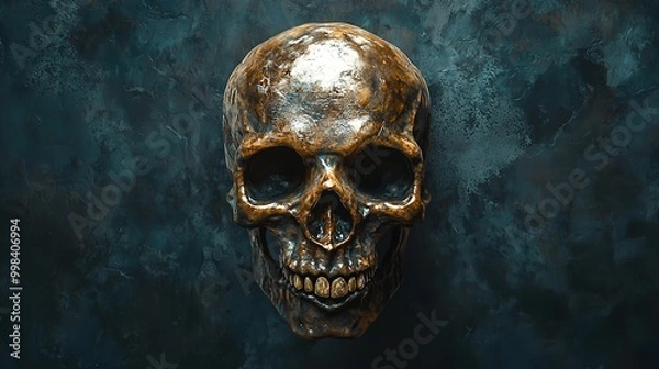 Fototapeta A Skull Emerging From Smoke: A Dark and Haunting Image