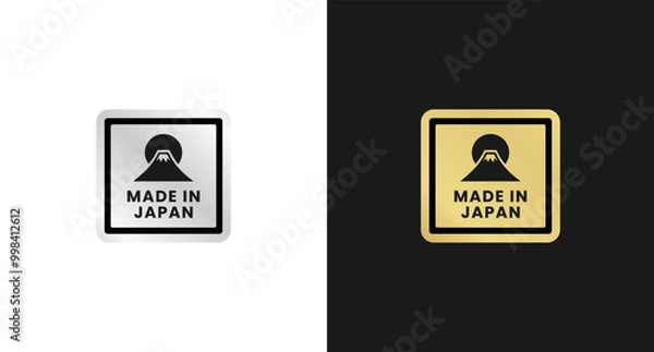 Obraz Made in Japan label or Made in Japan stamp sign Vector Isolated. Made in Japan label for product packaging design element.
