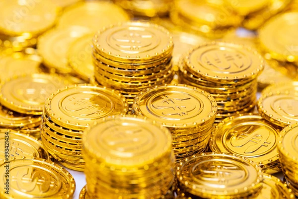Fototapeta 成功と資産を感じさせる金貨