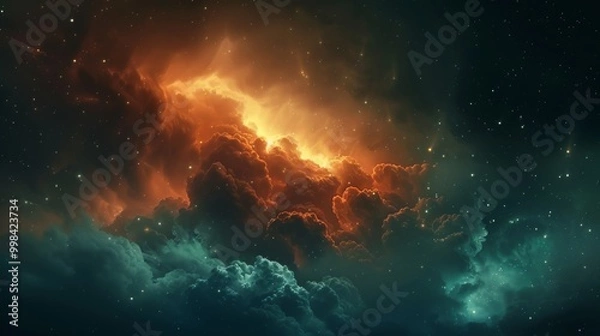 Fototapeta Mesmerizing Cosmic Nebula Explosion in Vibrant Colors of Outer Space
