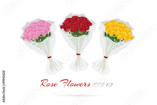 Fototapeta Bouquet of Roses for Valentines day (Vector eps10)