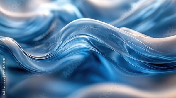 Obraz An abstract 3D liquid background conveys fluidity and modern technological design.