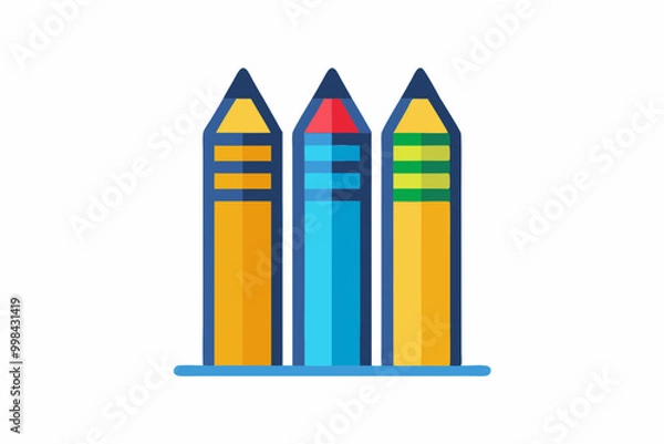 Obraz pencils on white background