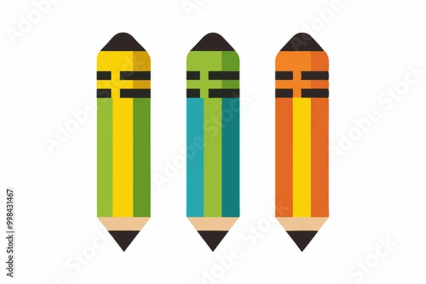 Obraz pencils on white background