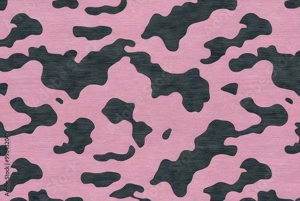 Fototapeta Military camouflage pattern in pink. Textured textile background for combat clothing and outdoor fashion.
