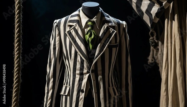 Fototapeta Black and White Suit with Sharp Fabric Detail, Ai generated Images