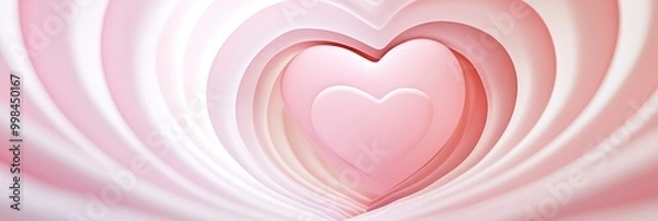 Obraz background of heart shaped tunnel in layer, pink pastel colors