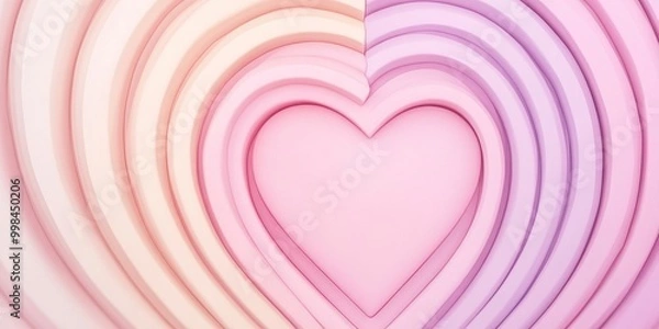 Obraz background of heart shaped tunnel in layer, pink pastel colors